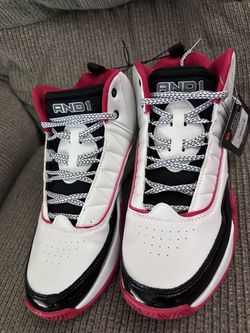 AND1 Basketball Sneakers White Red Black (Sizes: 9.5, 10, 10.5)
