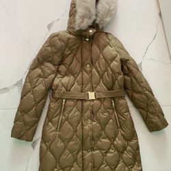 Michael Kors Quilted Puffer Coat With Belt