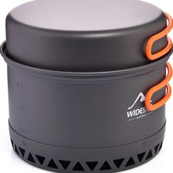 Widesea Camping Cookware Outdoor Pot Pan Cooking Equipment Heat Exchange Design for Hiking Backpacking Travel for 2-3 people new selling for only $20