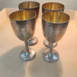 Four Silver Goblets, Not Silver Plated