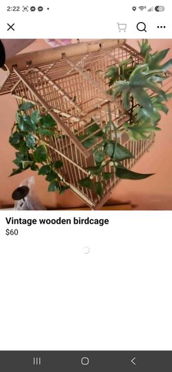 Vintage wooden birdcage