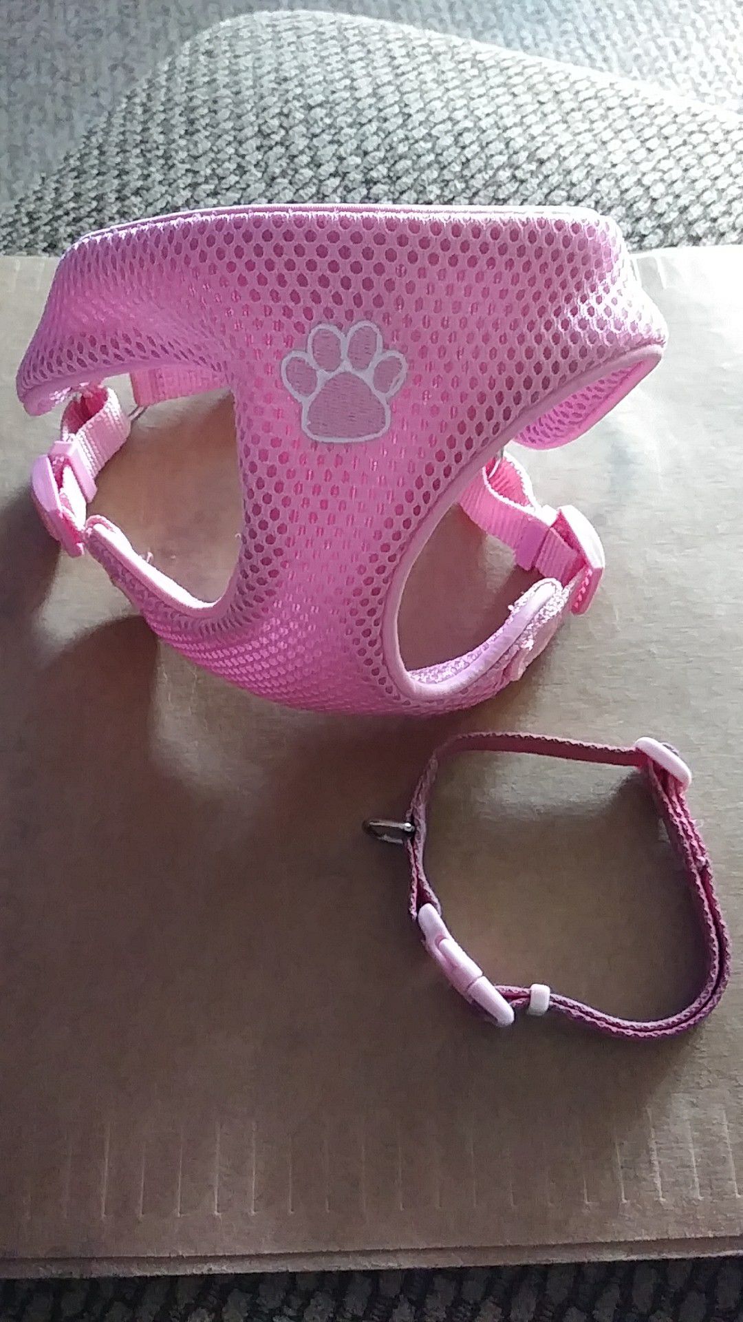Two TOP PAW Harnesses w/Matching Leash Collar