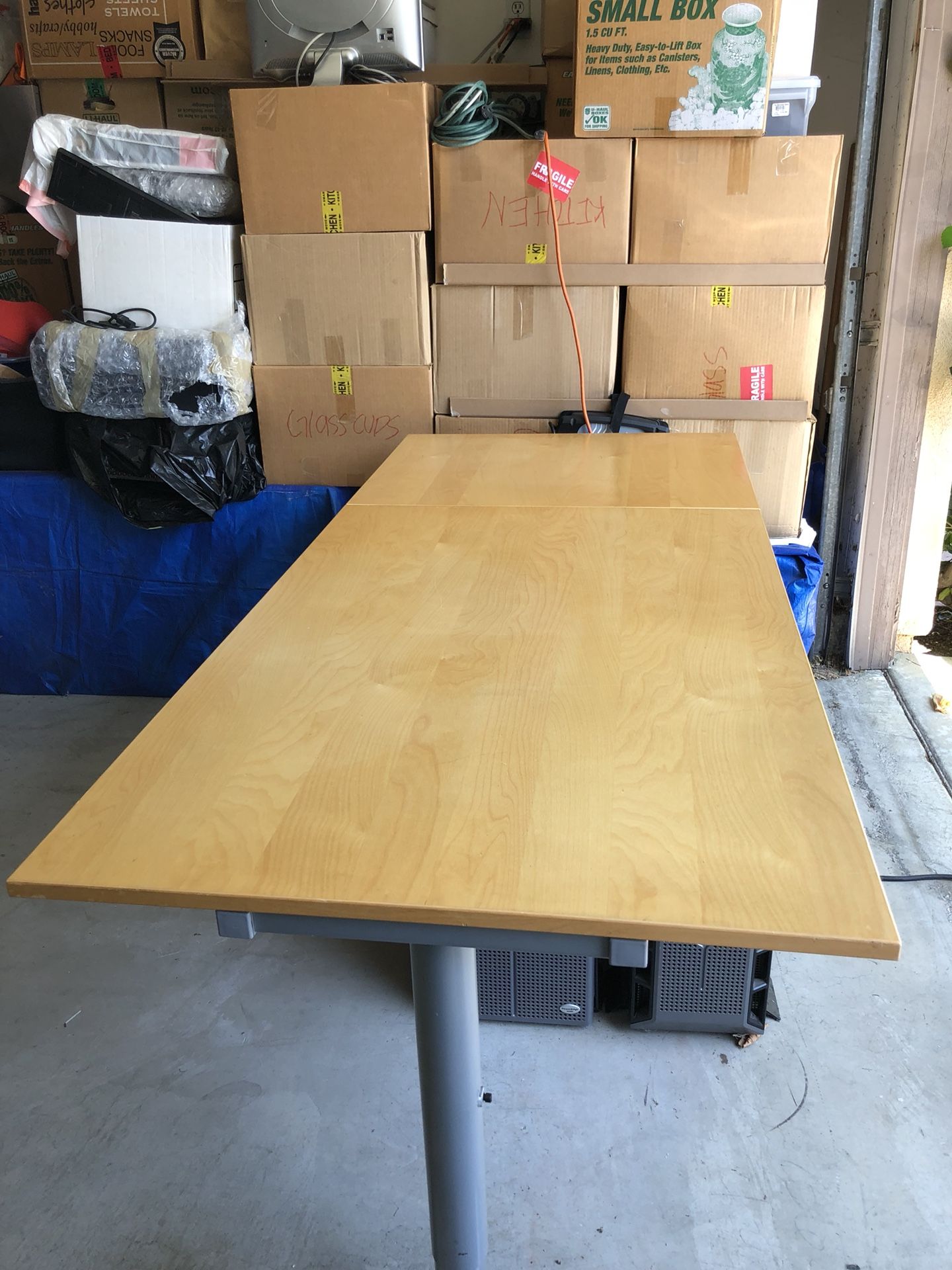 IKEA Galant Office Desk Extension- Birch veneer, T-leg, silver color