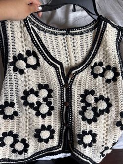 Crochet Floral Vest