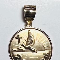 14K Solid Gold Pendant For Wedding 4.8Gr