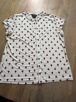 Liz Claiborne White Floral Print Top