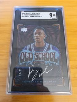 SGC 9 #/75 on card Auto Anfernee Hardaway 2013 Upper Deck Black Old School Signatures