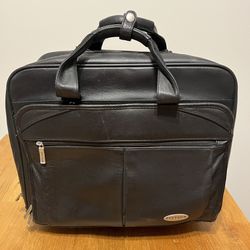 Wheeled Leather Briefcase