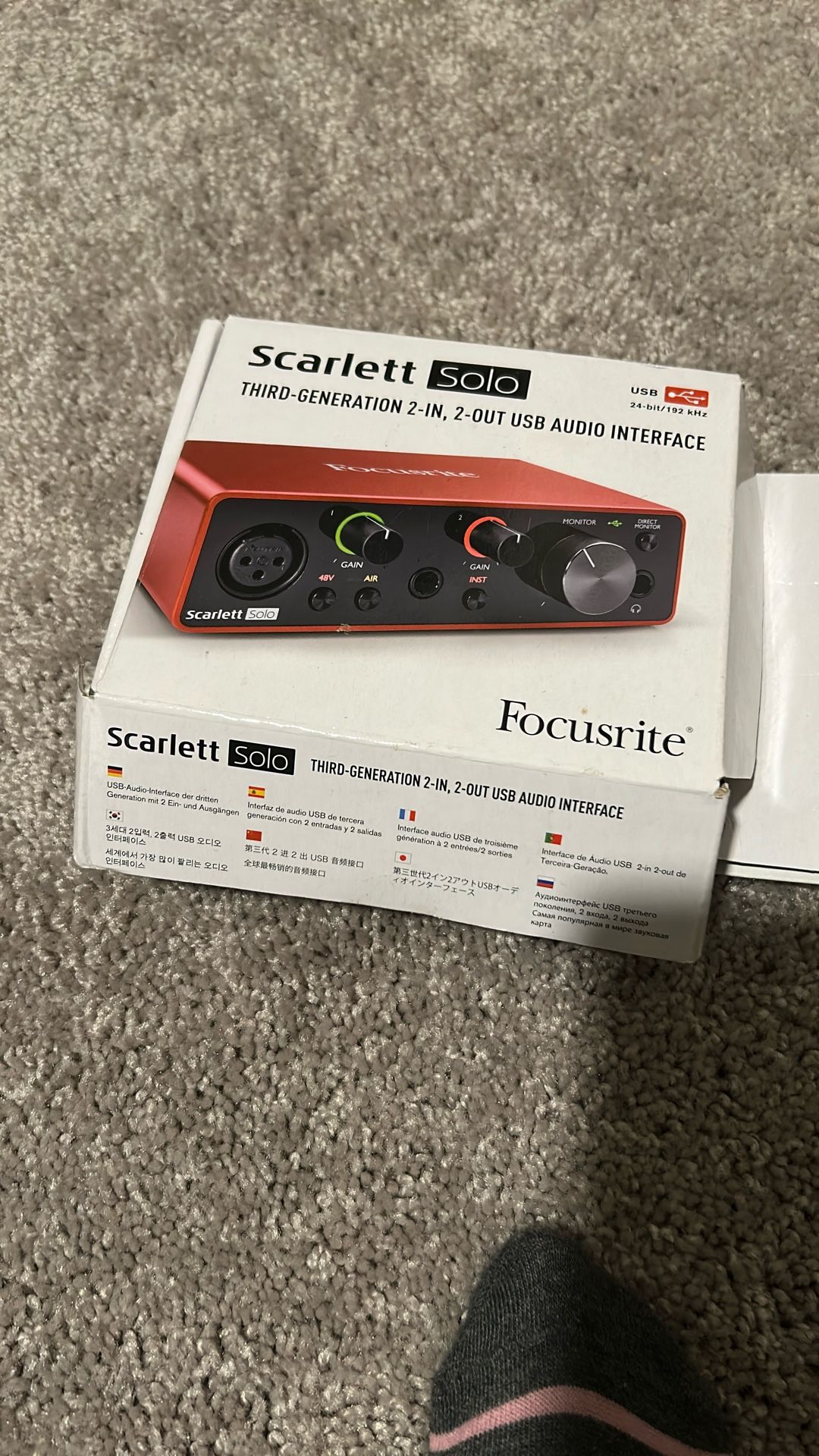 Scarlett Solo 3 Generation 2-in, 2-out USB Audio Interface