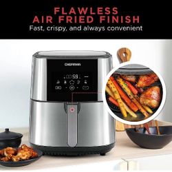 CHEFMAN Large Air Fryer Max XL 8 Qt, Healthy Cooking, User Friendly, Nonstick Stainless Steel, Digital Touch Screen with 4 Cooking Functions, BPA-Free