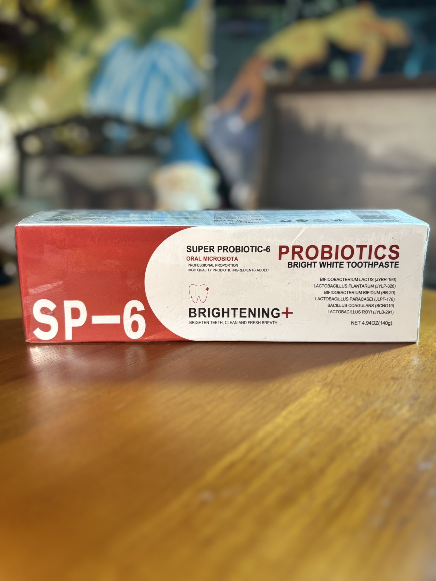 SP-6 Super Probiotic 6 Bright White Toothpaste – Oral Microbiota Formula, Fresh Breath, 140g