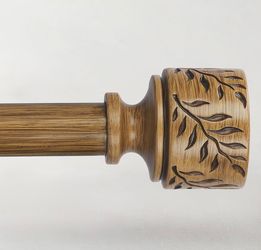 Boho Wood Curtain Rods for Windows 66 to 120 Inch