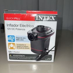 Intex Quick Fill DC Electric Air Pump 12V Car Plug Max Air Flow 21 2CFM 