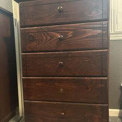 BROWN TALL DRESSER