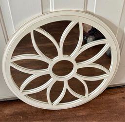 24" white mirror