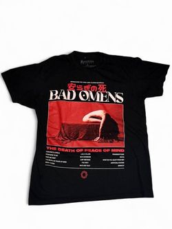 Y2K Bad Omens The Death Of Peace And Mind Album Cover Band Tee Band Merch Art Metal Hardcore Emo Goth Unisex Japanese Title - Size Medium #grunge #tou
