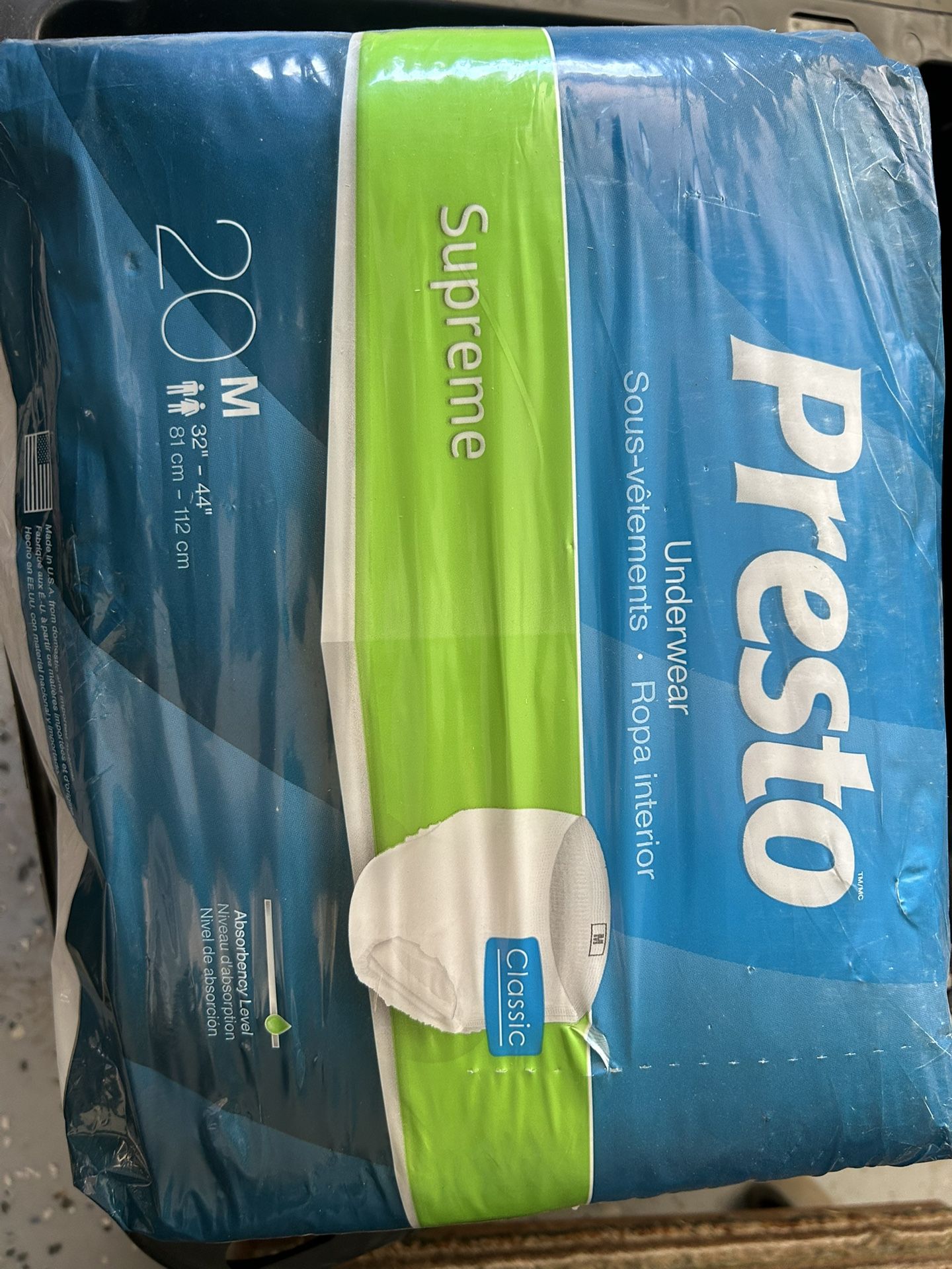Presto adult diapers, medium 