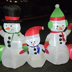 Snowman blow up 
8 feet wide 5 ft
