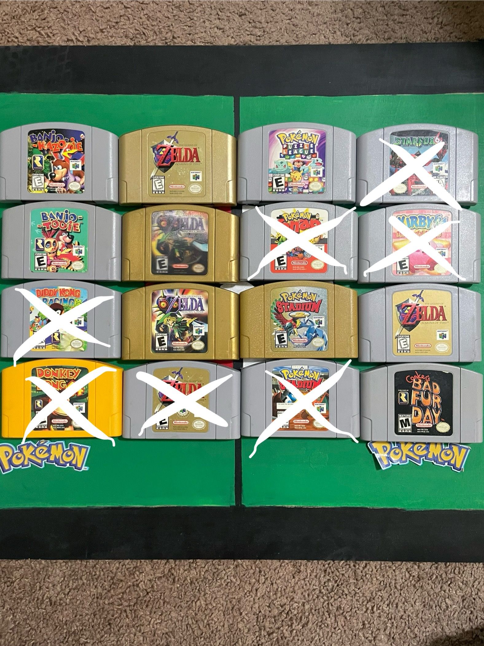 Nintendo 64 N64 Games Zelda DK Pokemon 