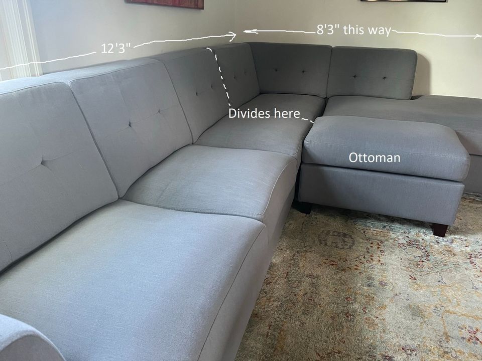 Big L-Shaped Couch And Ottoman