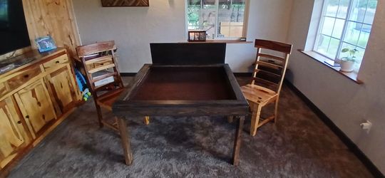 Wood Gaming Table with Recessed Play Surface