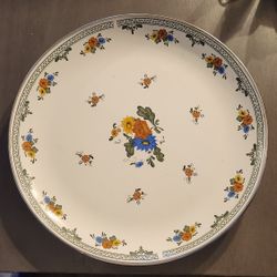 Floral Classic Porcelain On Steel Cookware Platter Tray 16” Inch Round 