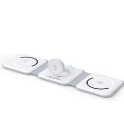 Nano 3 in 1 Wireless Charger for iPhone,Magnetic Foldable 3 in 1 Charging Station,Travel Charger for Multple Devices for iPhone 14/13/12 Series,AirPod