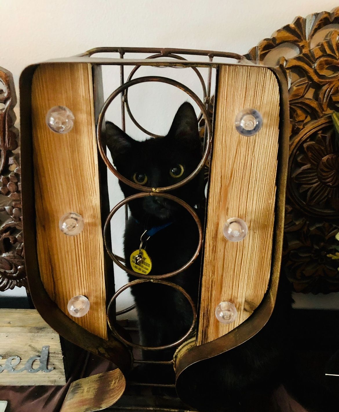 New Shabby  Chic  Thirteen Chefs gusto 3 bottle wine Rack 🍷🍷🍷 