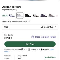 Jordan 11 Legend Blue 