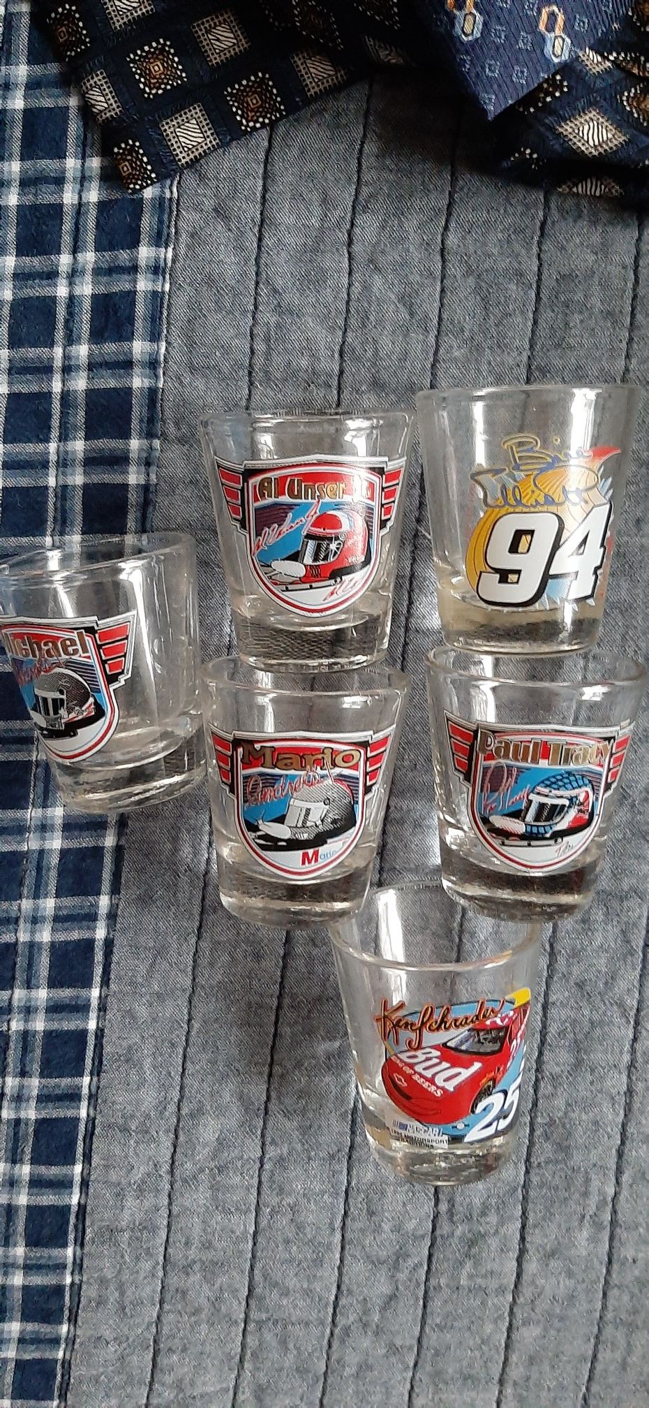 Collectable racing shot glasses