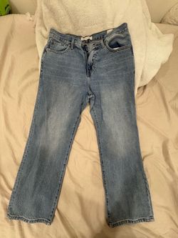 Light Wash High-Rise Straight Leg Jeans