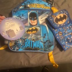 Batman Backpack, Lunch Bag And Water Bottle