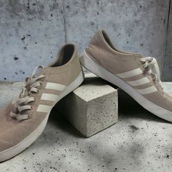 Adidas Men's Easy Vulcan 2.0 Beige White Low Top Canvas Casual Sneakers Sz 12 1/2