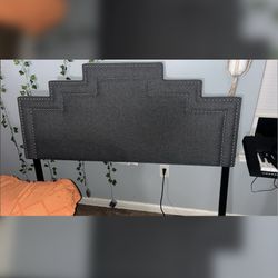 Modern and Contemporary Gray Headboard, Full