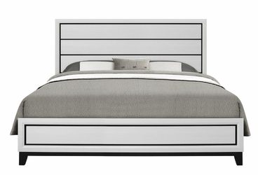 New in box white color king bed frame special