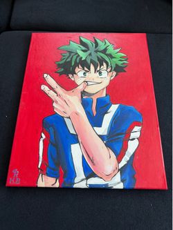 My Hero Academia Deku acrylic on canvas art Hand painted