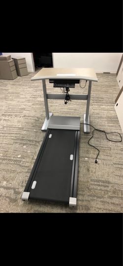 Steel case Sit to stand work station with detachable walking treadmill