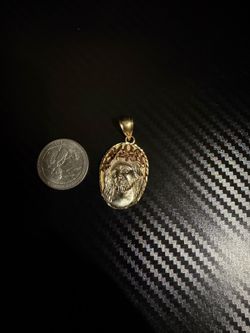 14k tri tone Jesus Face Pendant