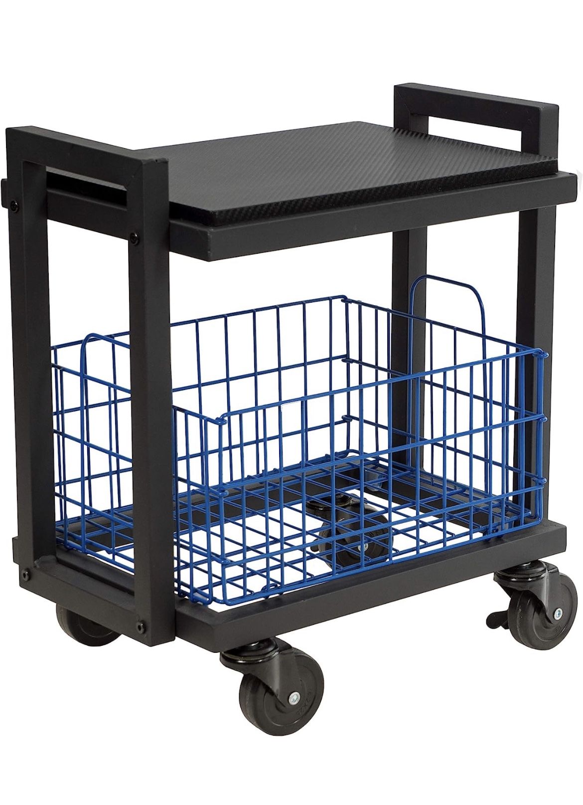 New Atlantic Modular Mobile Storage Cart System, with Interchangeable Shelves & Baskets, Powder-Coated All-Steel Frame, 2-Tier, Caster Wheels for Mobi