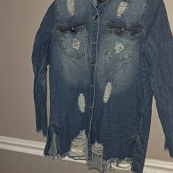Womans  Size Medium  Denim Button Down Jacket