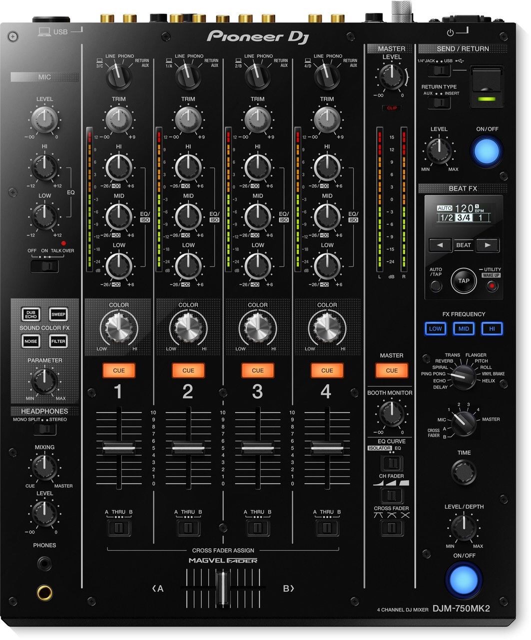 Pioneer DJM-750MK2 4-channel mixer with club DNA