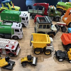 Construction truck toys.