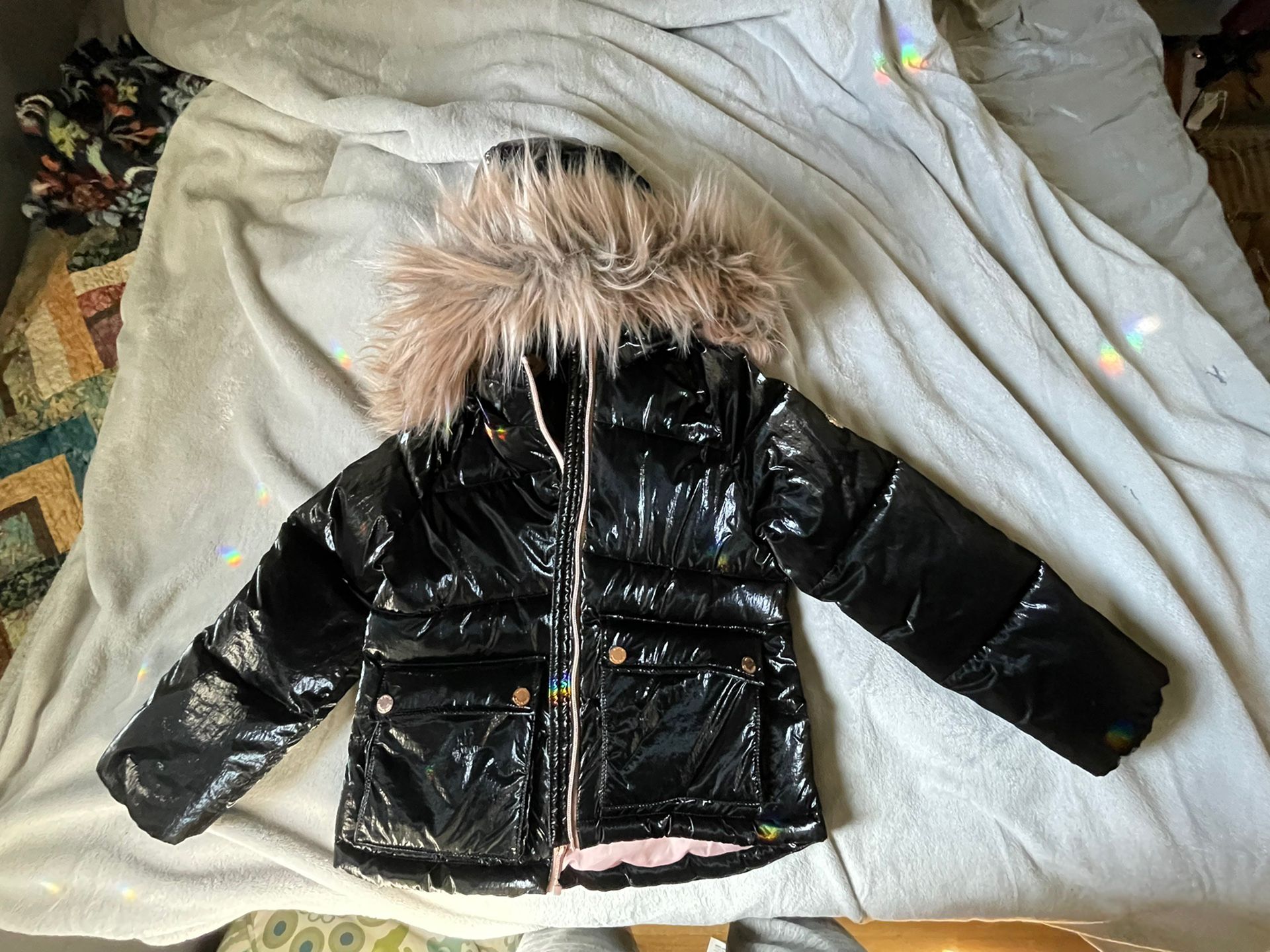 Kids Black Winter Coat Size 5/6