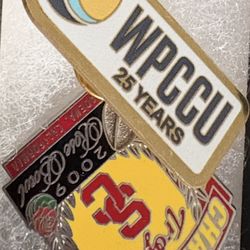 Vintage 1999 WPCGU 25 Years + USC Trojans & Rose Bowl 90 Pins – Set