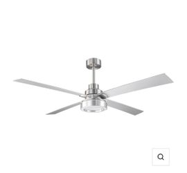 52” VACZON Karen Modern Brushed Nickel Smart Ceiling Fan with LED Light, Remote & APP Control – VZA01N108A-BLE