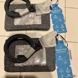 2x Vera Bradley ReActive Zip ID Lanyards - Gray Heather