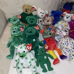 20 Teddy Bears Beanie Babies 1 Bunny 1 Clothing 