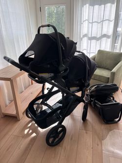 Uppa Baby Vista V3 double stroller set + Nuna car seats and bassinets and rumble seats