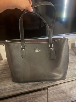 Black coach tote handbag