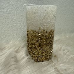 3X6 Natural Gold Ombre pillar Candle 